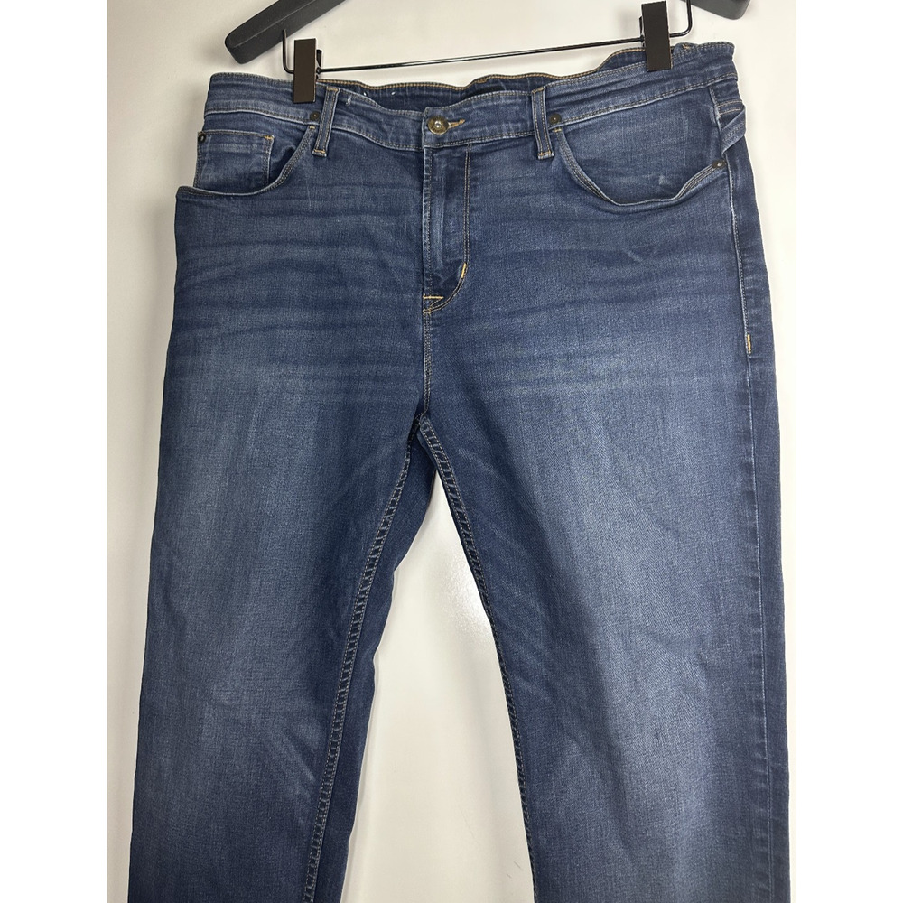 Hudson Sartor Relaxed Skinny Jeans Stretchy Blue Denim Sandblasted Men's Size 38 - Picture 2 of 13
